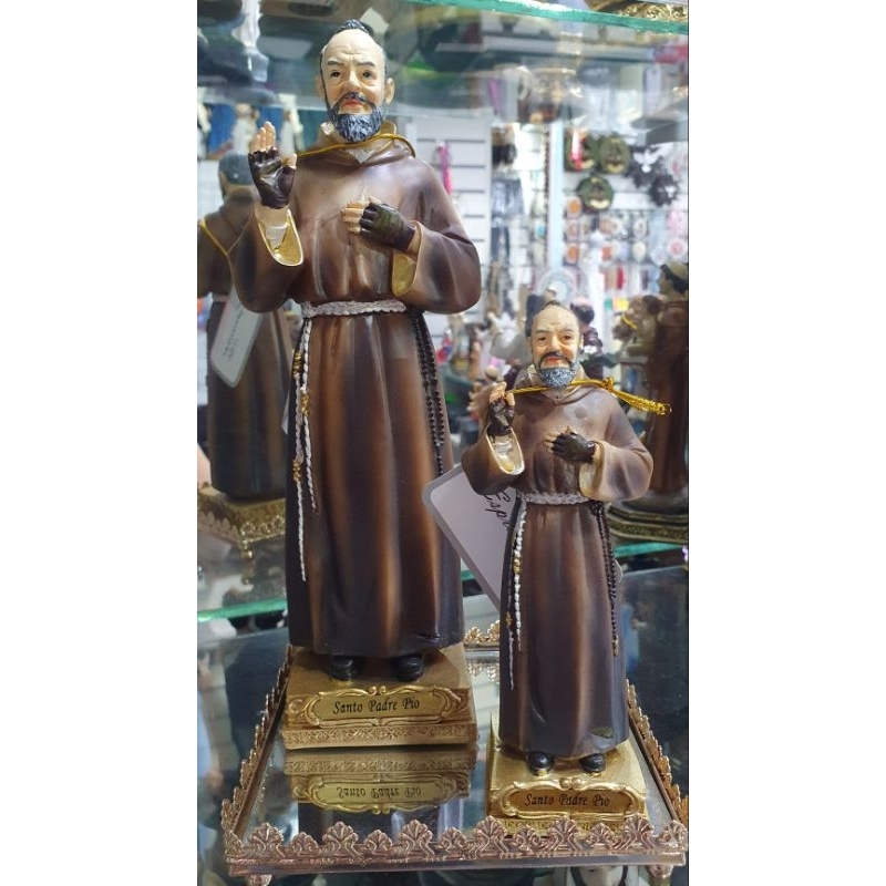 Imagem Santo Padre Pio Em Resina Shopee Brasil