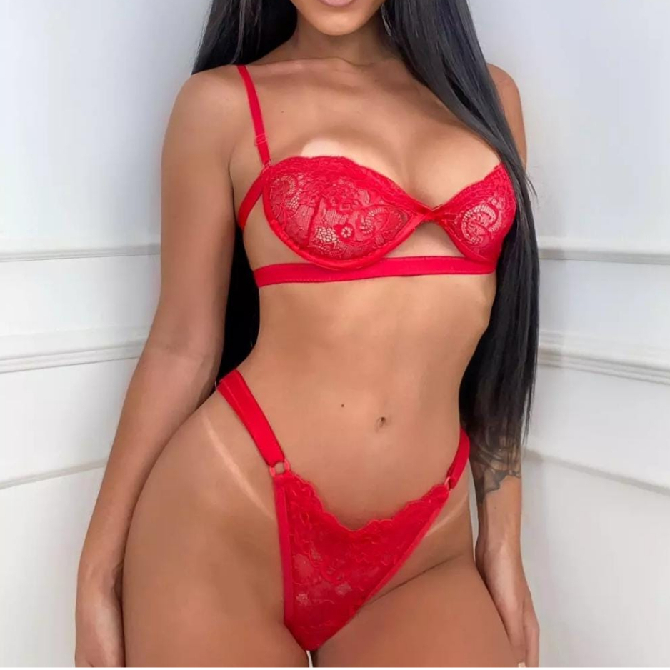 Conjunto Sexy Gringa Meia Taça Lingerie Sexy Langerie Luxo Shopee Brasil