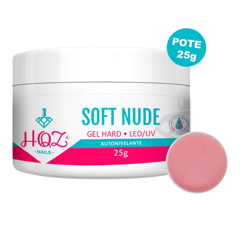 Gel Hqz SOFT NUDE 25g Pote Gel Para Unhas Hqz Nails Autonivelante