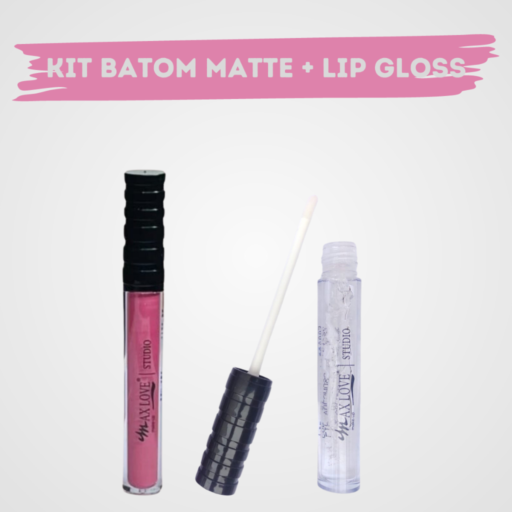 Batom Matte Max Love Liquido Nude Lip Gloss Volumoso Incolor Kit Shopee Brasil