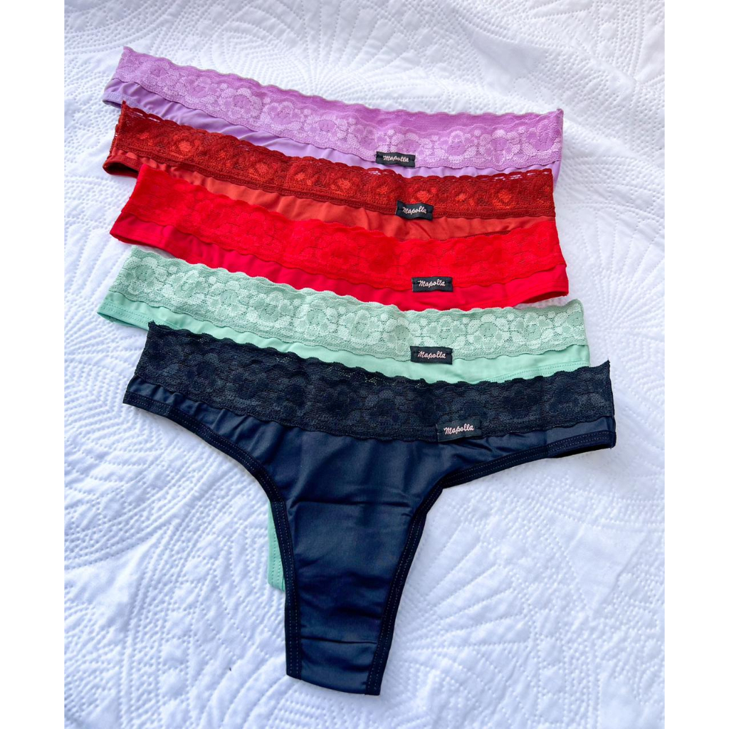 KIT 3 Calcinhas Calcinha Sexy Fio Dental Lingerie Shopee Brasil