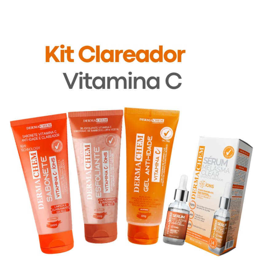 Kit Clareador Facial Vitamina C S Rum Melasma Sabonete Gel E