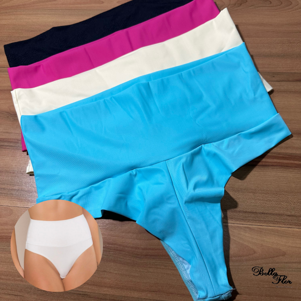 Kit Calcinhas Fitness Modeladora C S Alto Fio Duplo Lingerie