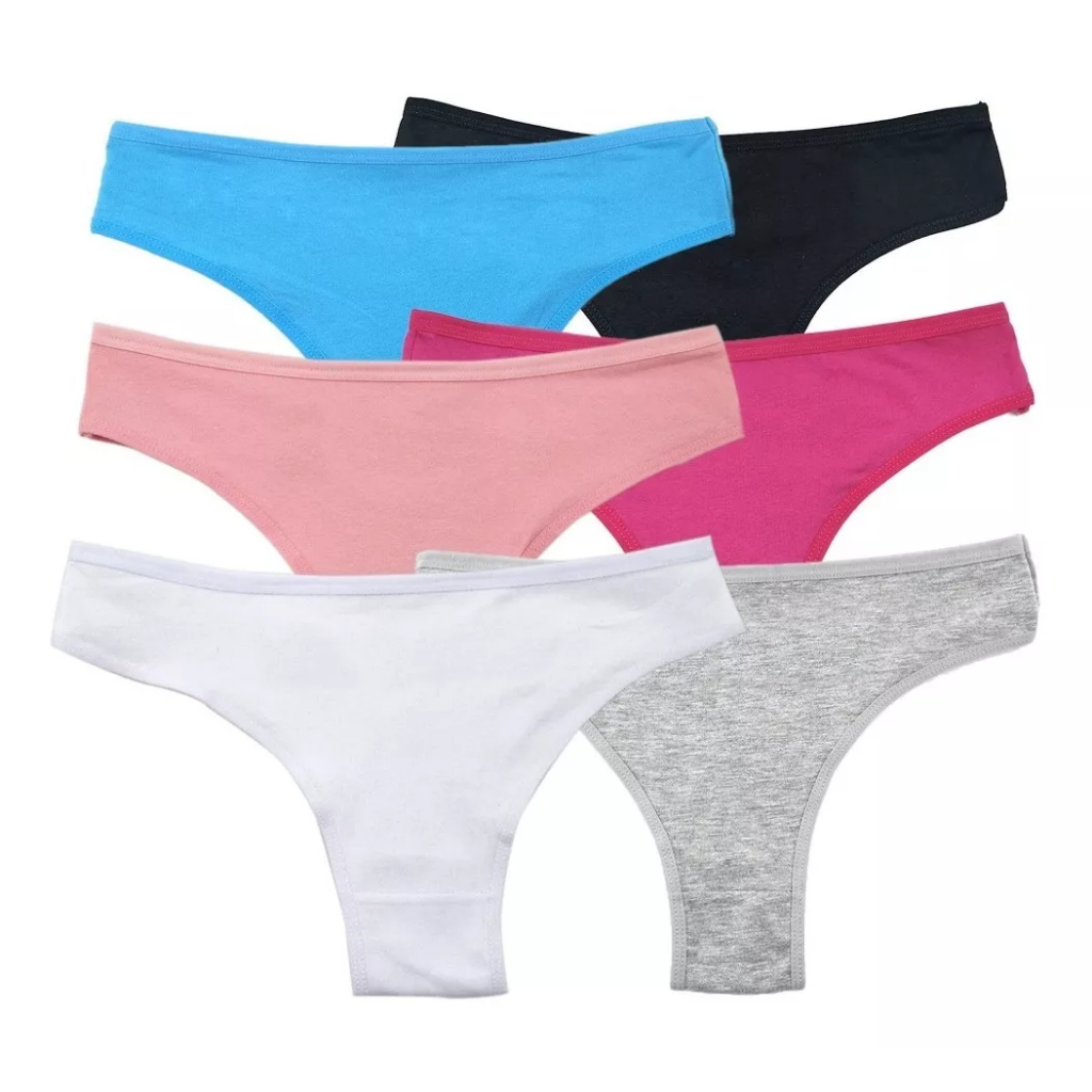 Kit Calcinhas Feminina Adulto Lingerie Tanga Preço Bom Algodao Confortável Mulher Cores