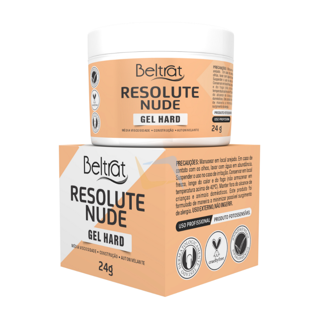 Gel Resolute Nude 24g Beltrat Alongamento De Unhas Artificiais