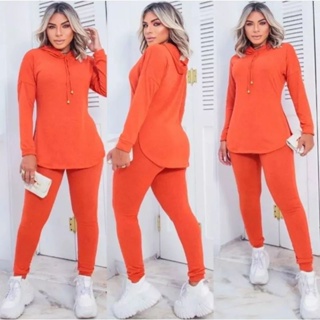 Conjunto De Lanzinha Pe As Cal A E Blusa Manga Longa Feminina