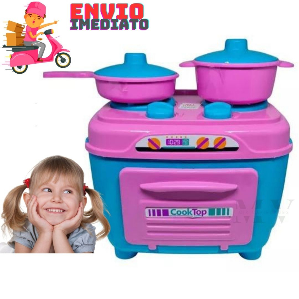 Kit Fog Ozinho Panelinhas Cozinha Infantil Para Menina Brinquedo Rosa