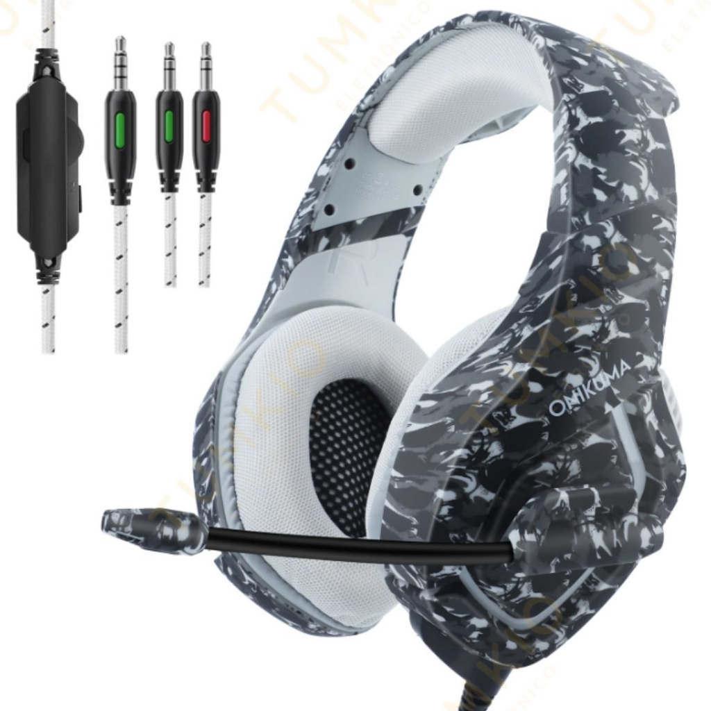 Fone De Ouvido Over Ear Gamer Onikuma K1 B Camouflage Gray Shopee Brasil