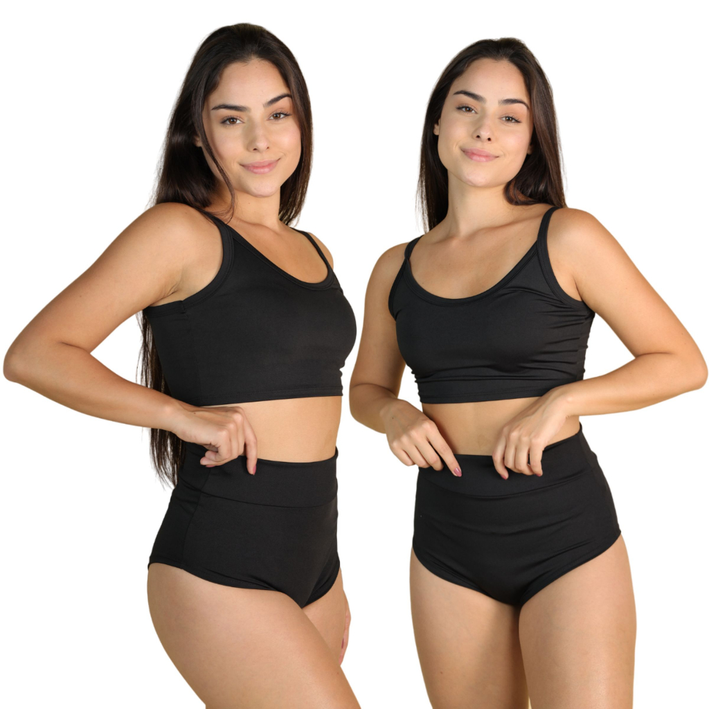 Biquíni Hot Pants Feminino Conjunto Cintura Alta Top Alcinha Moda
