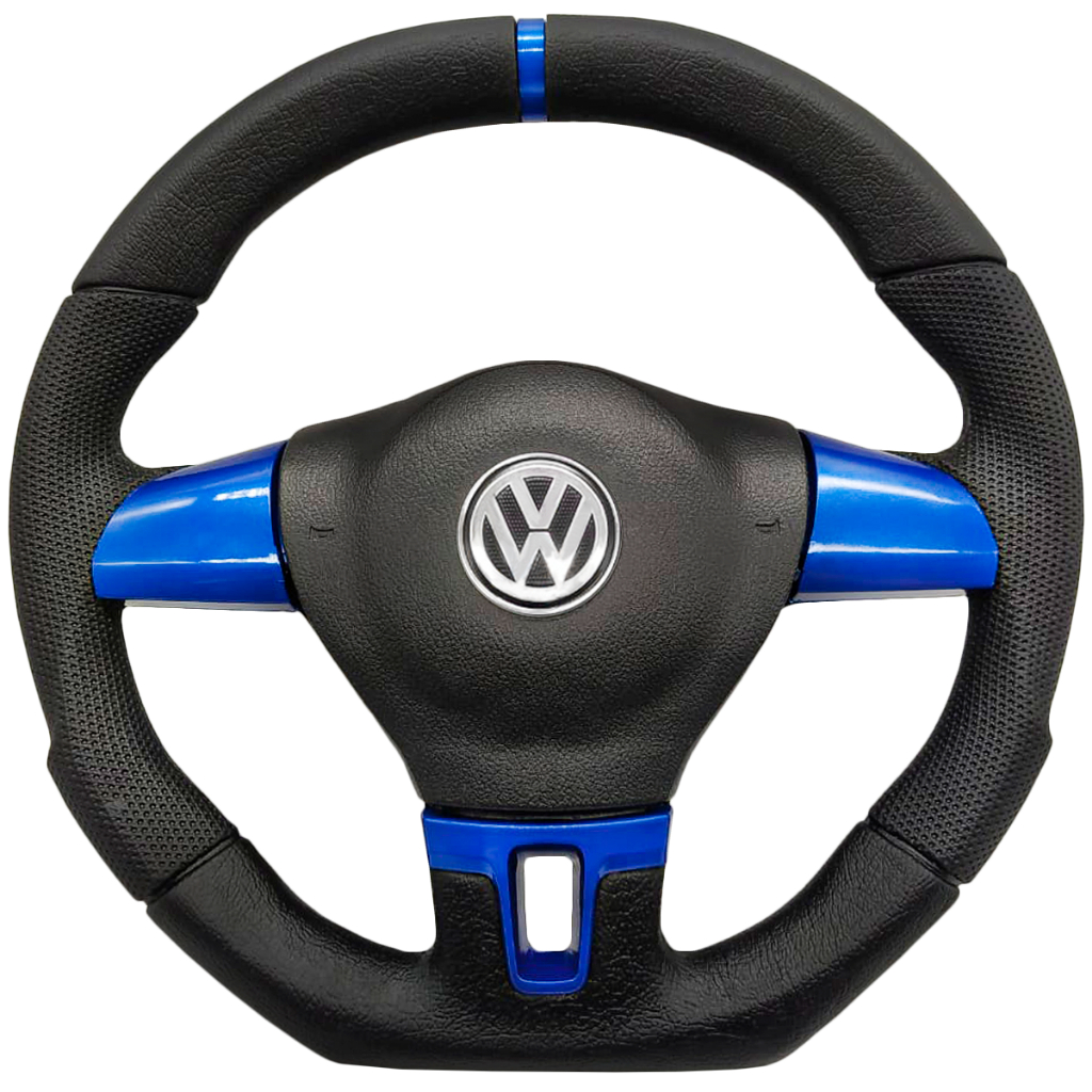 Volante Esportivo Jetta Mkr Compativel Volkswagen Azul Mustang