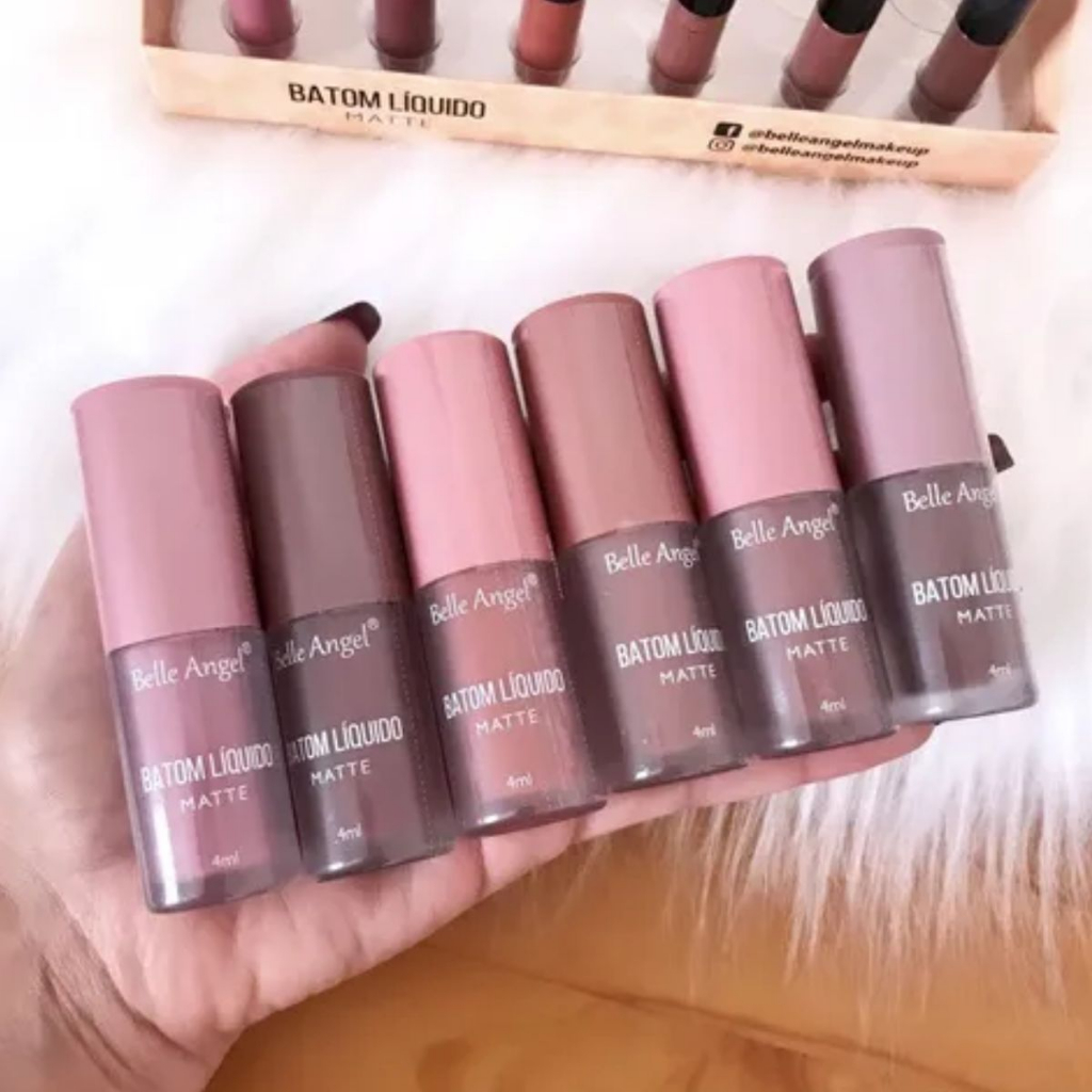 Batom Líquido Matte Tons Nude 4ml Belle Angel Shopee Brasil