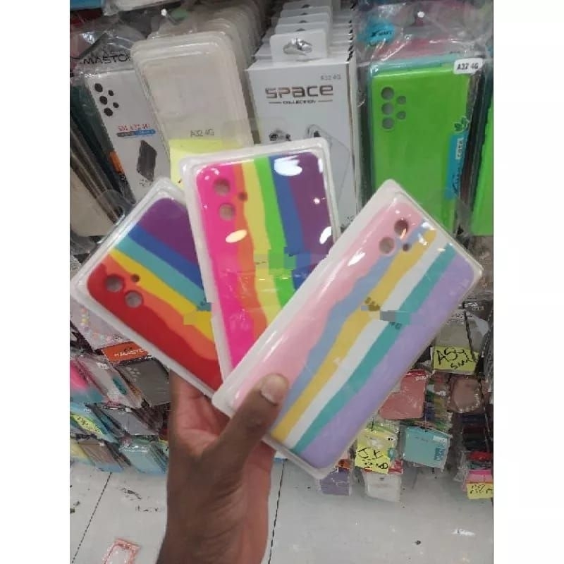 Capa Capinha Arco Ris Silicone Aveludada Samsung Galaxy A E A