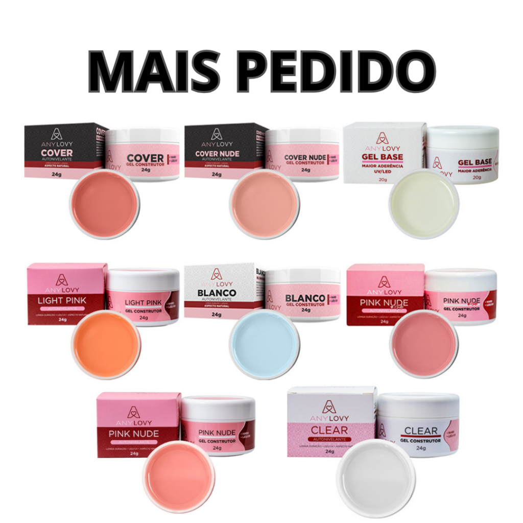Gel Para Unha ANYLOVY 24g CLEAR COVER COVER NUDE PINK NUDE LIGHT