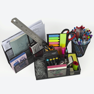 Kit 3 Organizador Porta Caneta Caderno Treco De Mesa Redondo Quadrado 4