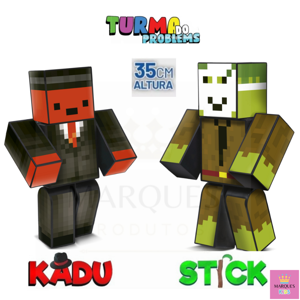 Boneco Stick Kadu Cm Minecraft Kit Turma Do Problems Original