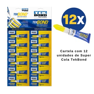 Cola Instantânea Tek Bond Kit 6 Ou 12 Tubos 2g Cada Super Cola