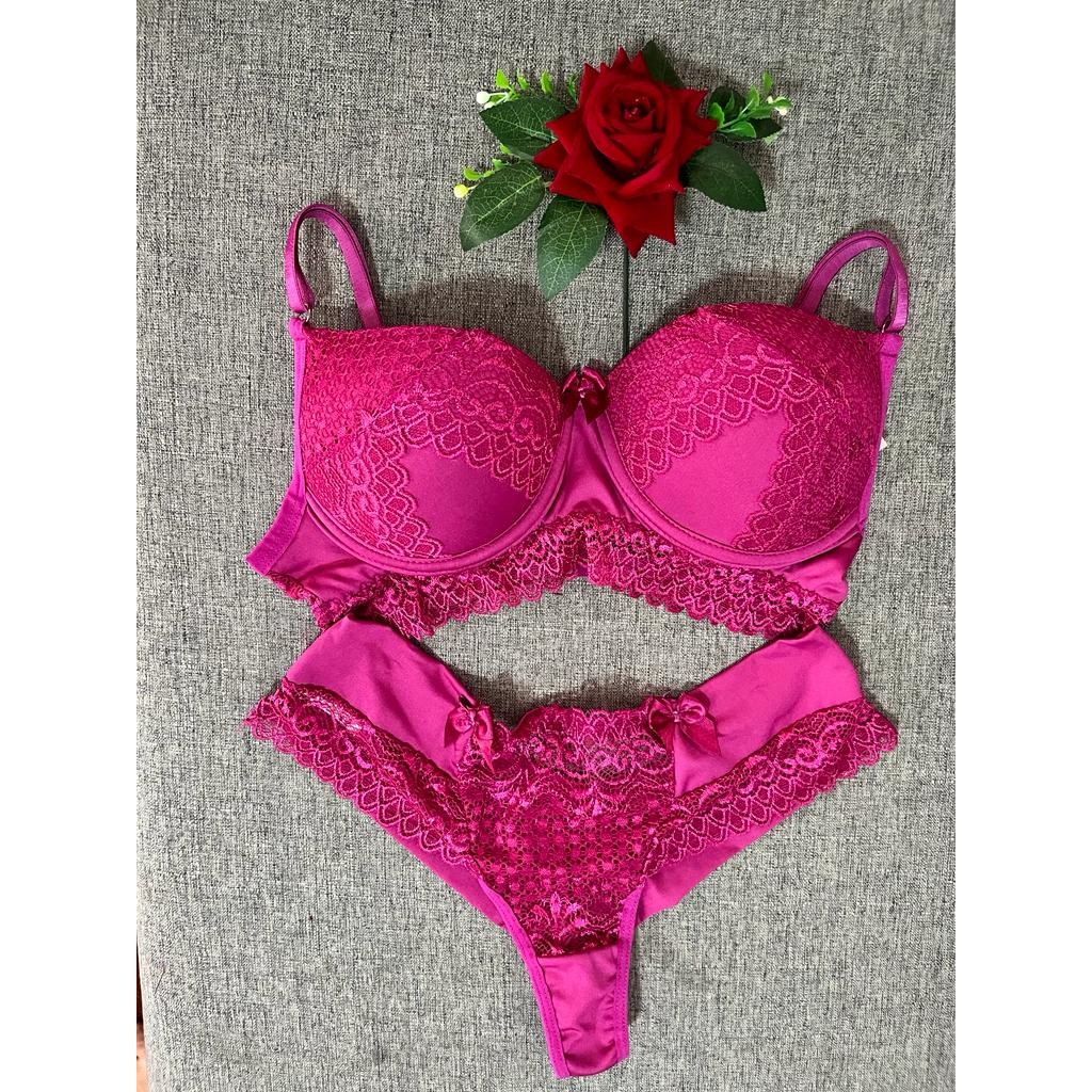 Conjunto Feminino Lingerie De Renda Bojo Bolha Moda Sexy Shopee