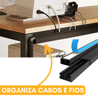 Metros Canaleta Organizador De Fios Preta Branca X Mm Sistema X