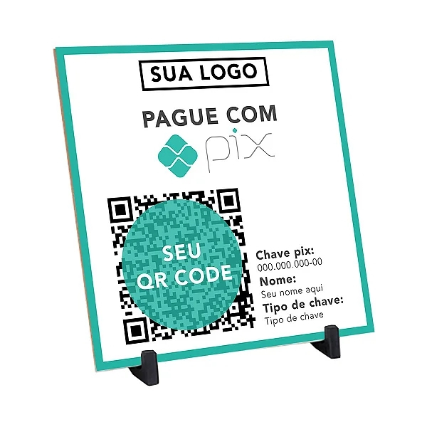 Placa Pix Pagamento Qrcode De Mesa Balc O C Base Azulejo Shopee Brasil