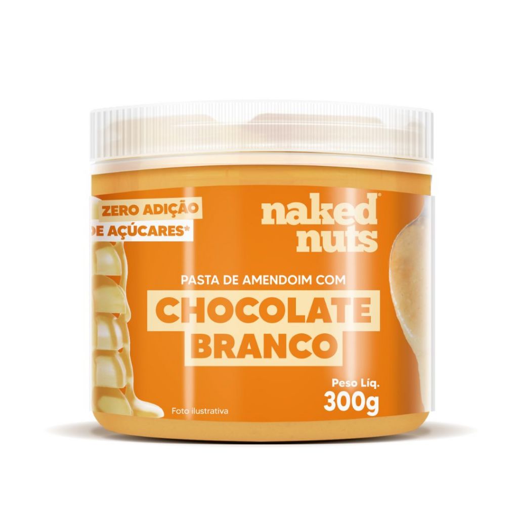 Pasta de Amendoim Chocolate Branco Zero Açúcar Naked Nuts 300g