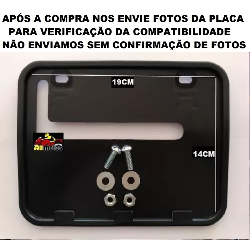 Suporte Moldura De Placa De Moto Pequena Antiga Tamanho X Cm