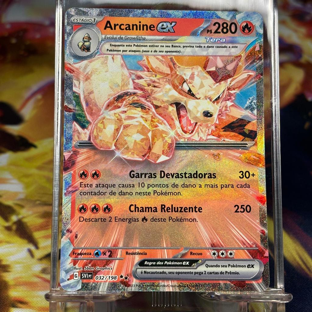 Carta Pokémon Arcanine EX SV1 032 198 Ultra Rara Coleção Escarlate e