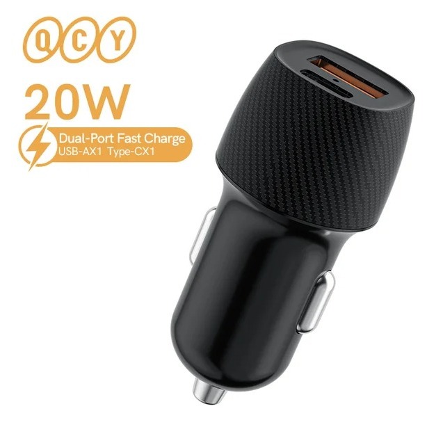 Carregador Veicular Turbo QCY 20W Tipo C E USB Shopee Brasil