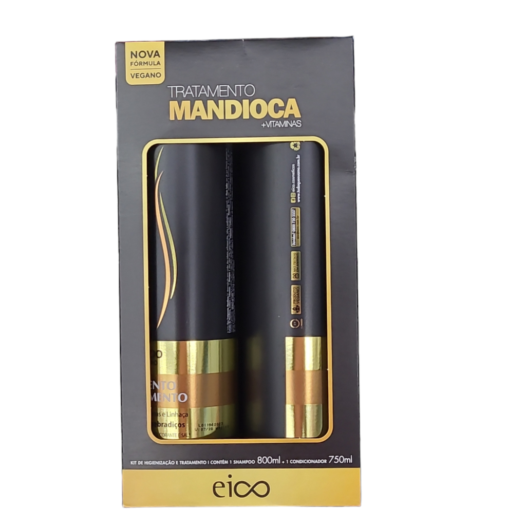 Kit Eico Tratamento Mandioca Shampoo 800ml Condicionador 750ml