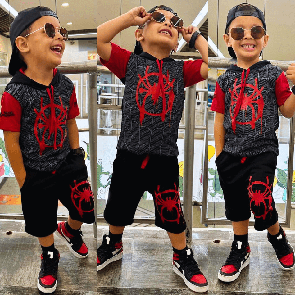 Conjunto Homem Aranha Infantil Camisa Bermuda Verao Top De Linha