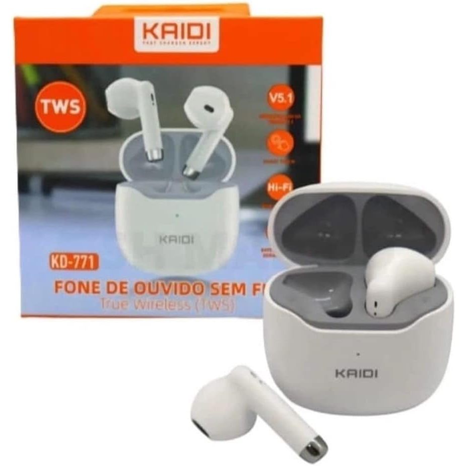 Fone De Ouvido KAIDI Sem Fio Bluetooth Tws Smart Touch V5 1 Kd 771 4hs