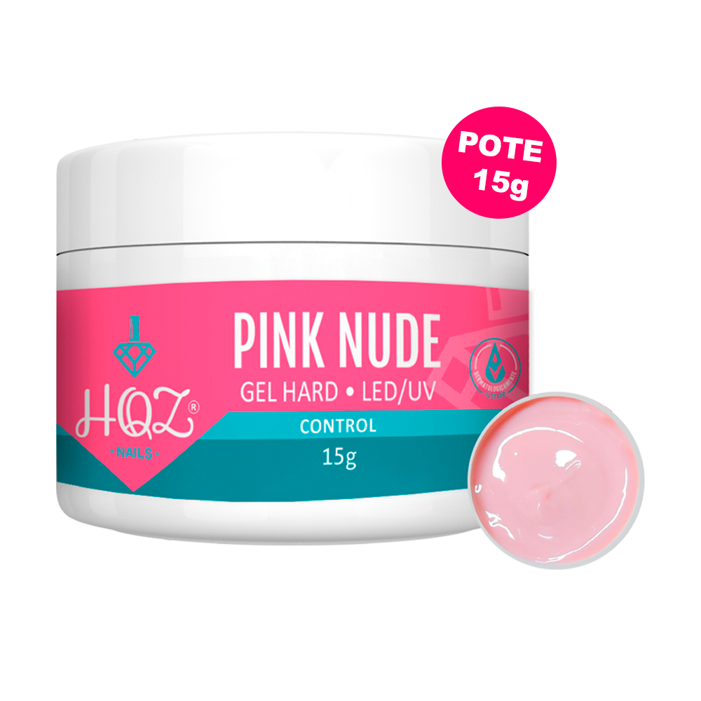 Gel Hqz Nails Pink Nude 15g Gel Para Unha Hqz Pote Pequeno Led Uv