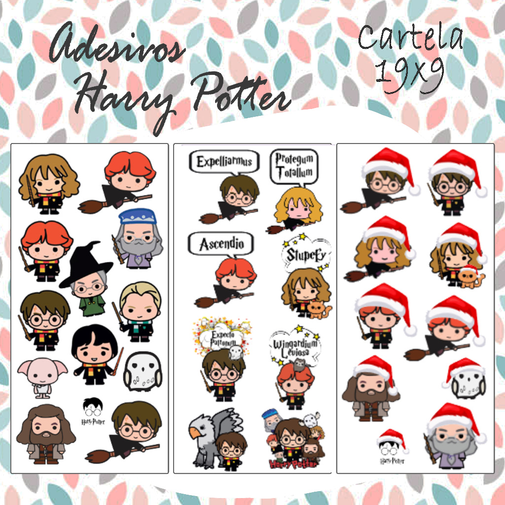 Adesivos Harry Potter Etiquetas Sticker Em Papel Cartela X