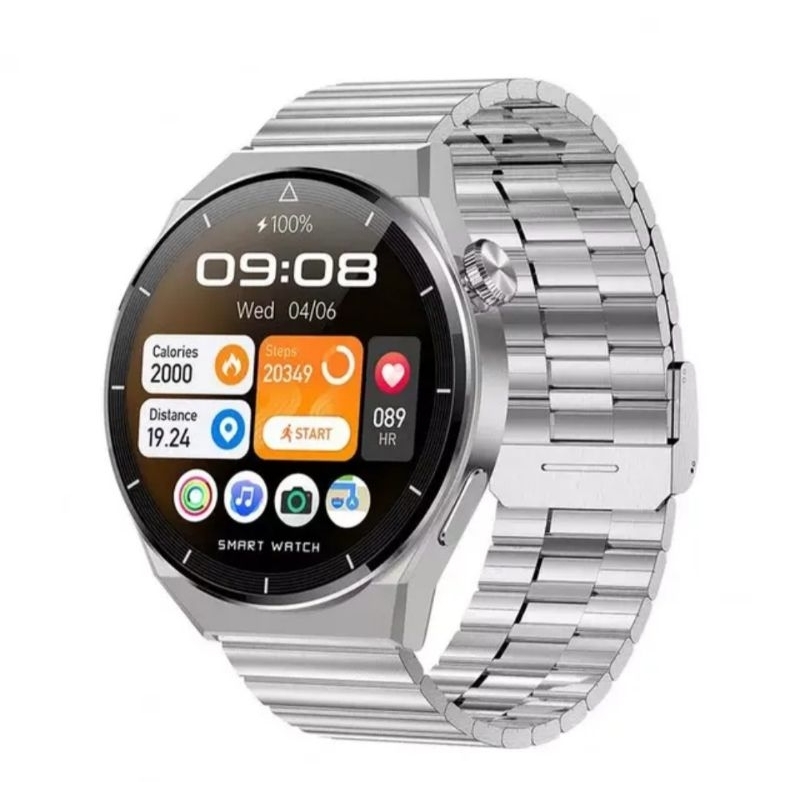 Relógio de luxo gt3 max metal novo smartwatch redondo 1 45 tela