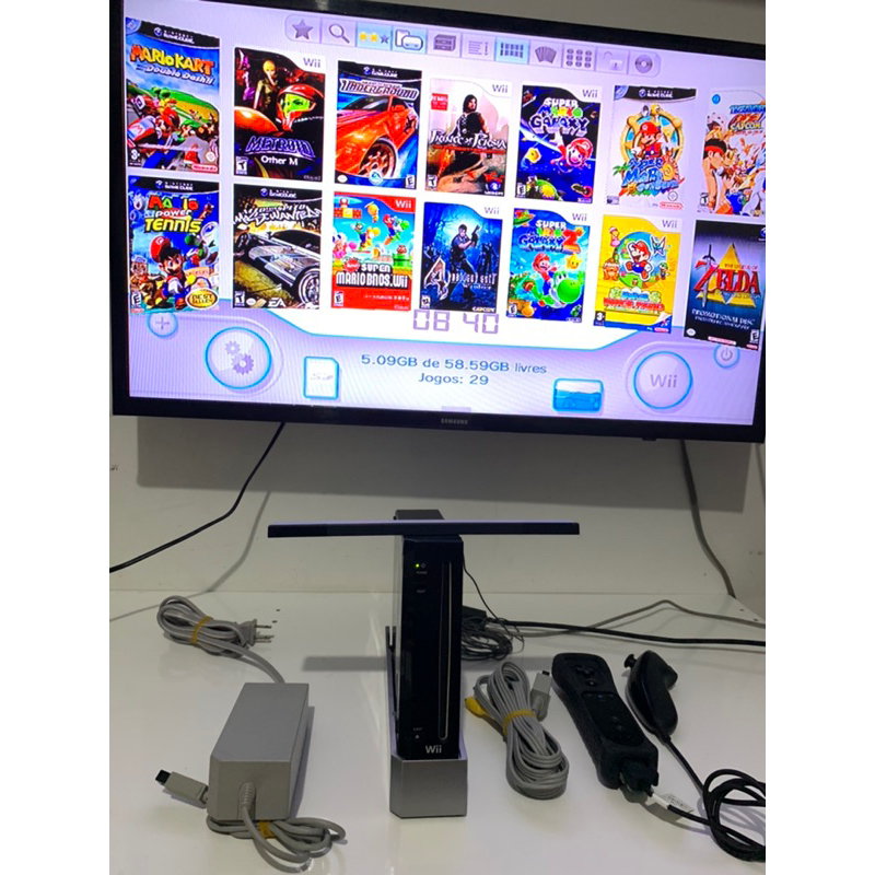 Nintendo Wii Preto Desbloqueado Entrada Gamecube Shopee Brasil