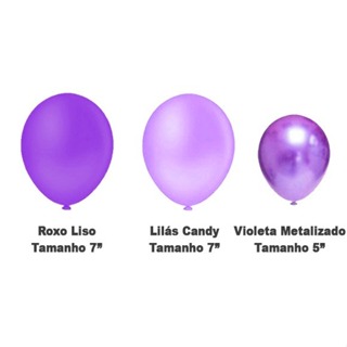 Kit Bal Es Roxo Lil S Violeta Metalizado Bal O Bexiga Liso