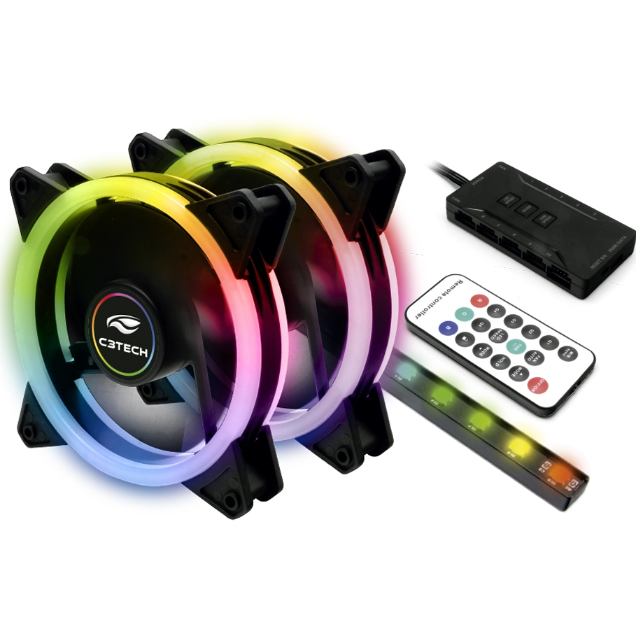 Kit Cooler Fan ARGB Controladora Controle Remoto 2 Fans Shopee Brasil