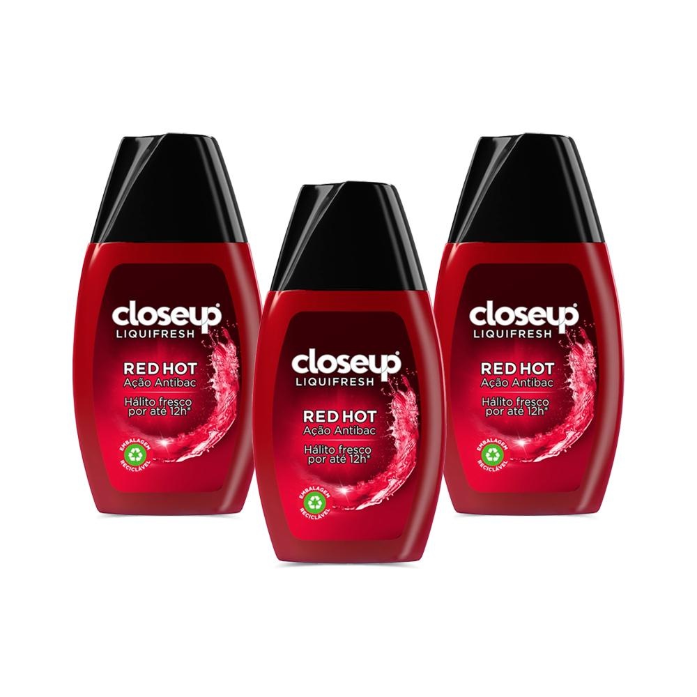 Kit 3 Géis Dental Close Up Liquifresh Red Hot 100g Shopee Brasil