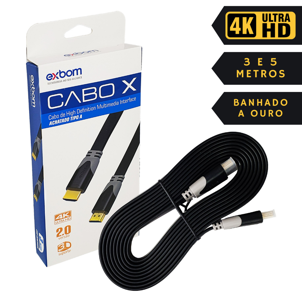 Cabo Hdmi Ultra Hd K Hz Full Hd Hz D Flat Blindado Metros