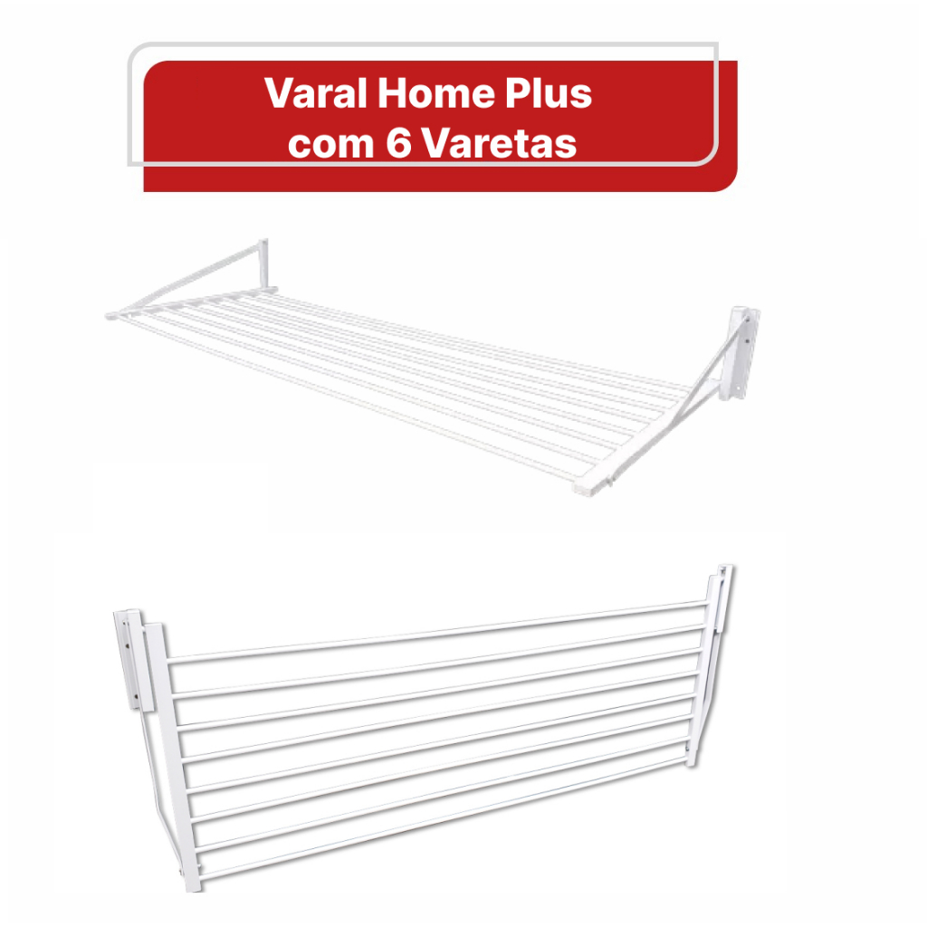 Varal De Roupa Retratil De Parede Varetas Aluminio Cm Shopee Brasil