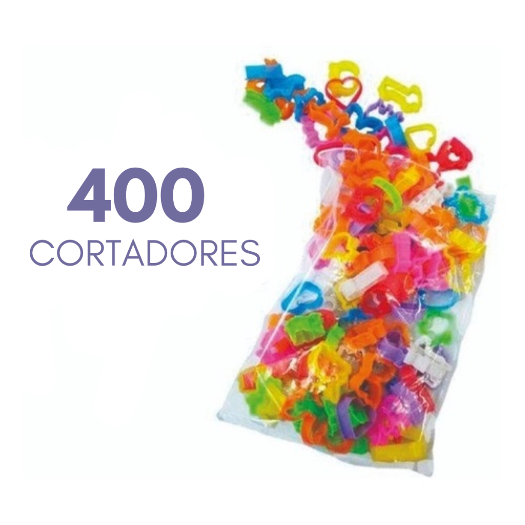 Kit 400 Cortador Forminha Molde Massinha De Modelar Infantil