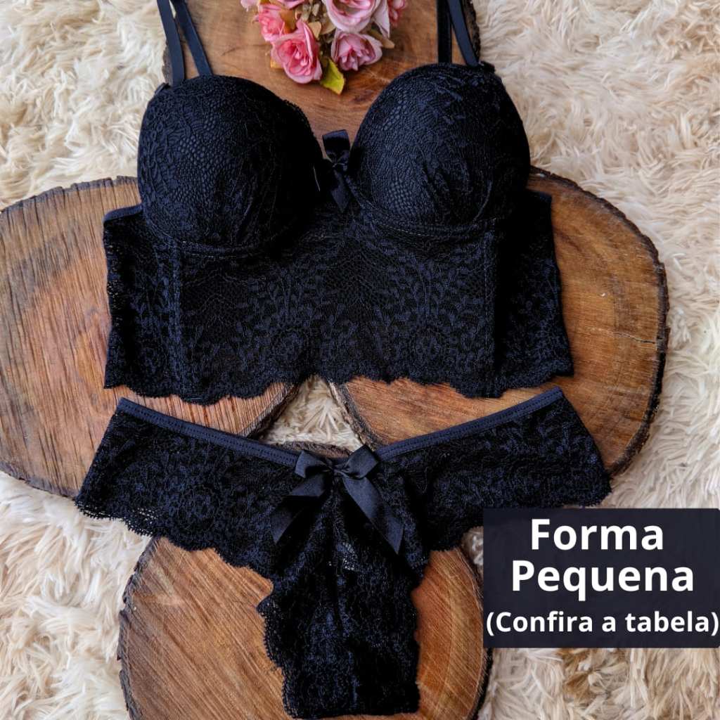 Conjunto Lingerie De Luxo Ris Calcinha E Suti Soutien Fio Dental