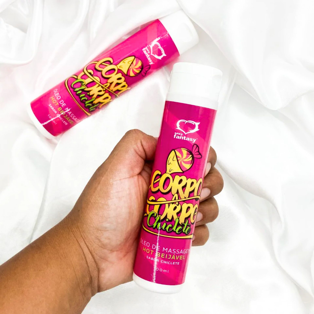 LANÇAMENTO Óleo de Massagem Hot Beijável SABOR CHICLETE Corpo a Corpo
