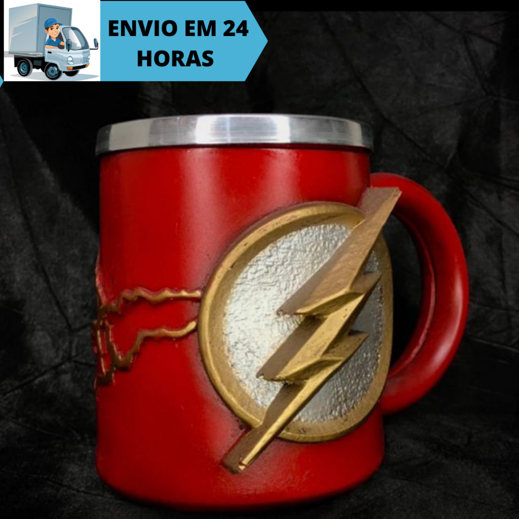 Caneca Copo DC Flash 3D Resina Shopee Brasil