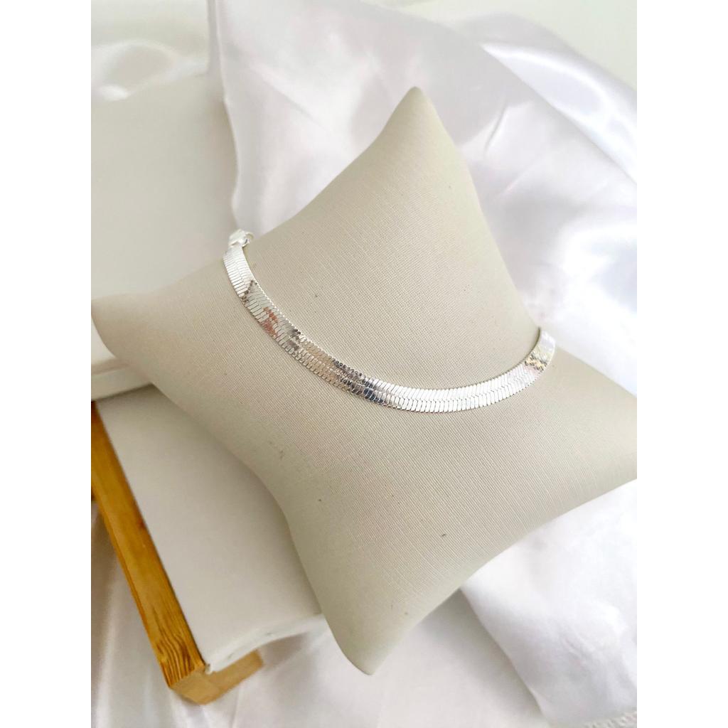 Pulseira Prateada Elo Laminada Prata 925 Feminina Moderna Shopee Brasil