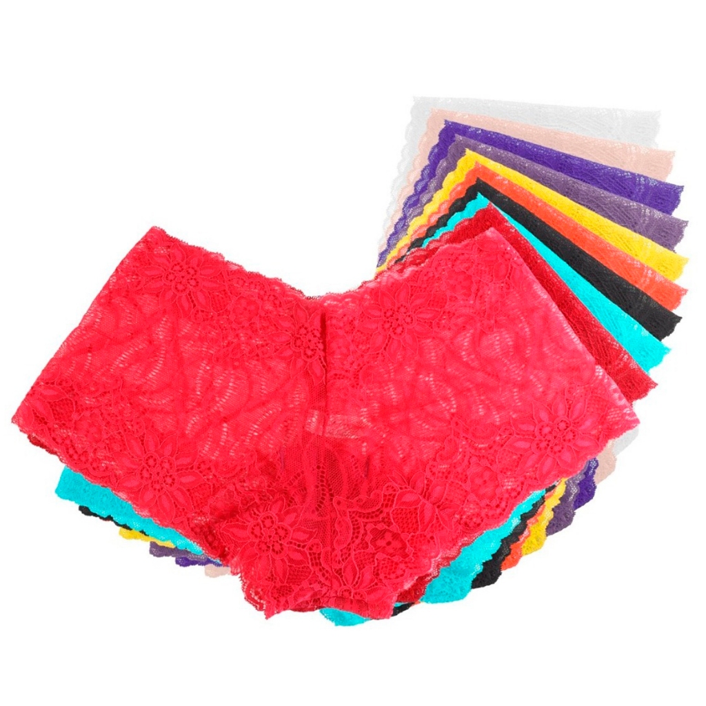 Kit Calcinhas Lingerie De Renda Premium Forro Estilo Shortinho