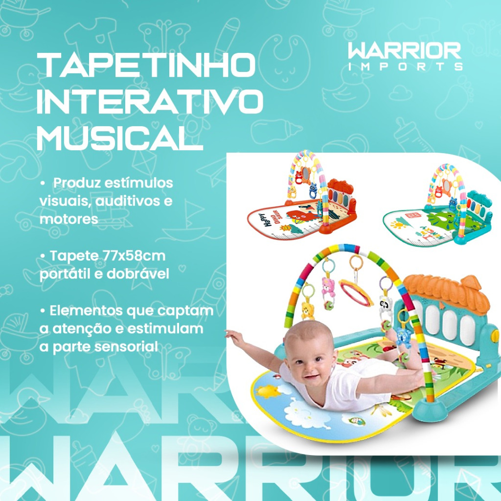 Tapete De Piano Musical de Atividades Para Bebê e Crianças Infantil C