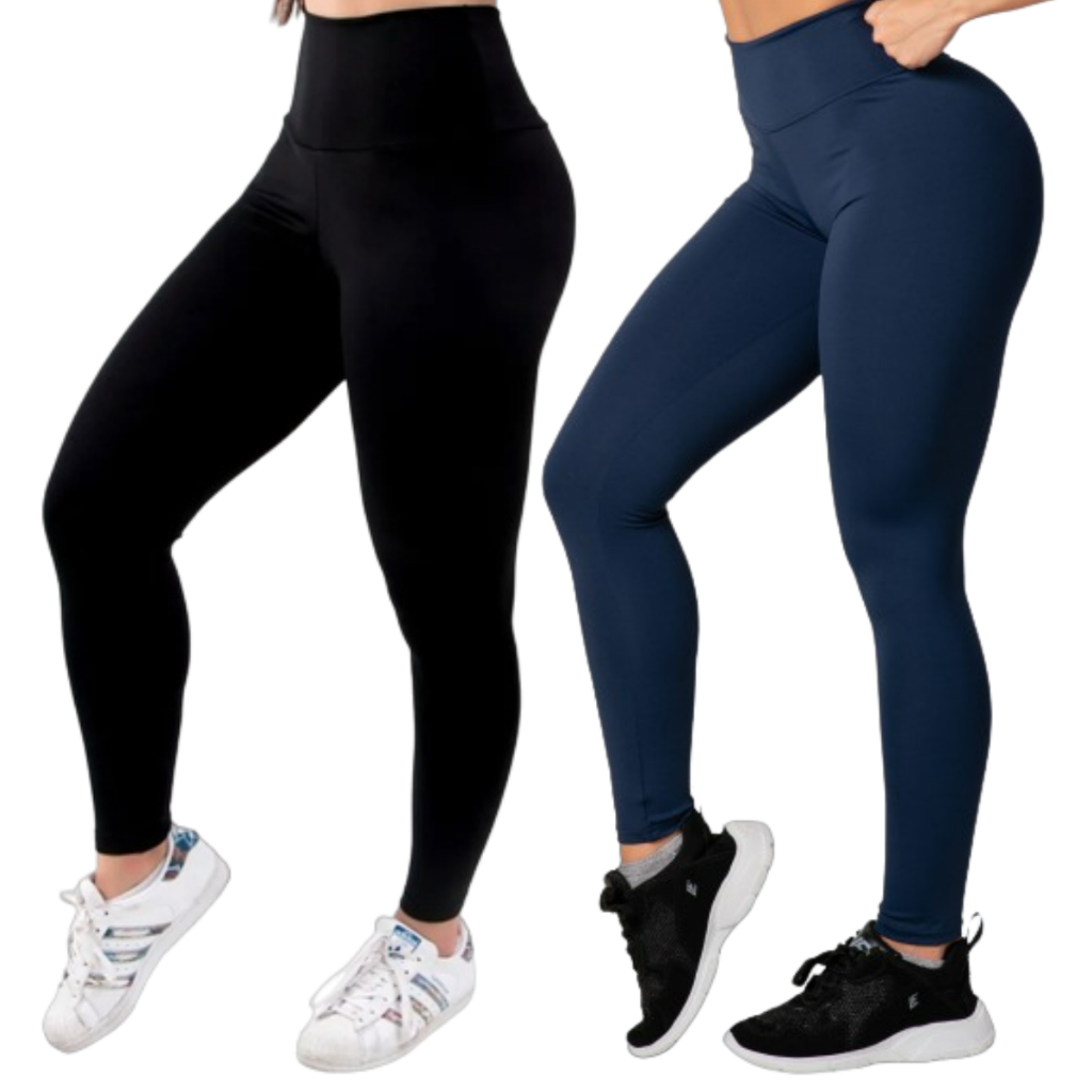 Kit 2 Calças Legging Feminina Fitness Academia Suplex Kit Calça Leg