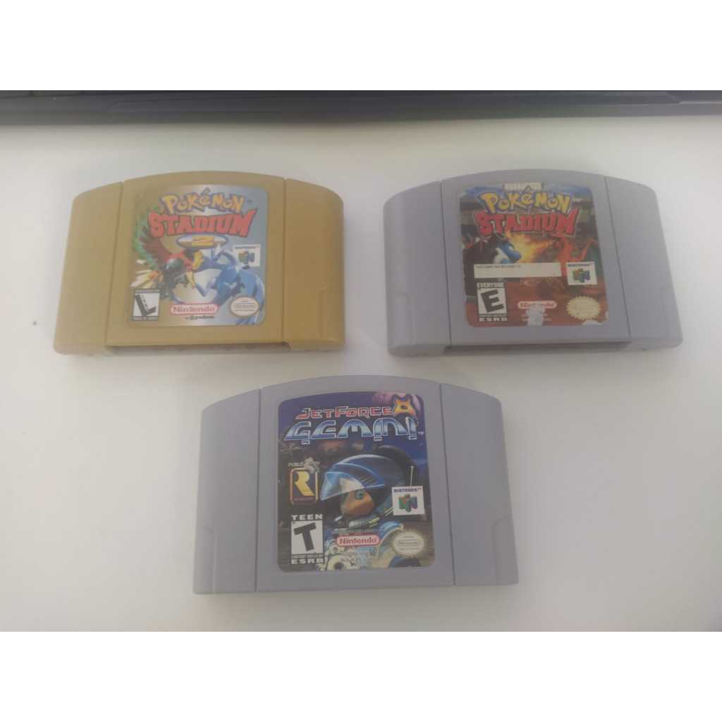 LOTE De Jogos Originais De Nintendo 64 Pokemon Stadium 1 E 2 E Jet