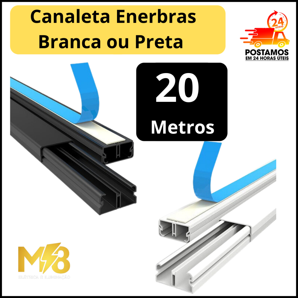 Metros Canaleta Organizador De Fios Preta Branca X Mm Sistema X