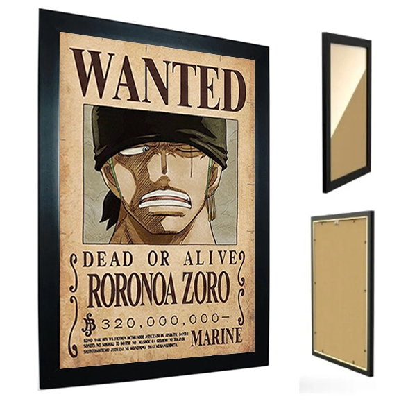 Quadro C Moldura One Piece Cartaz De Procurado Zoro Shopee Brasil